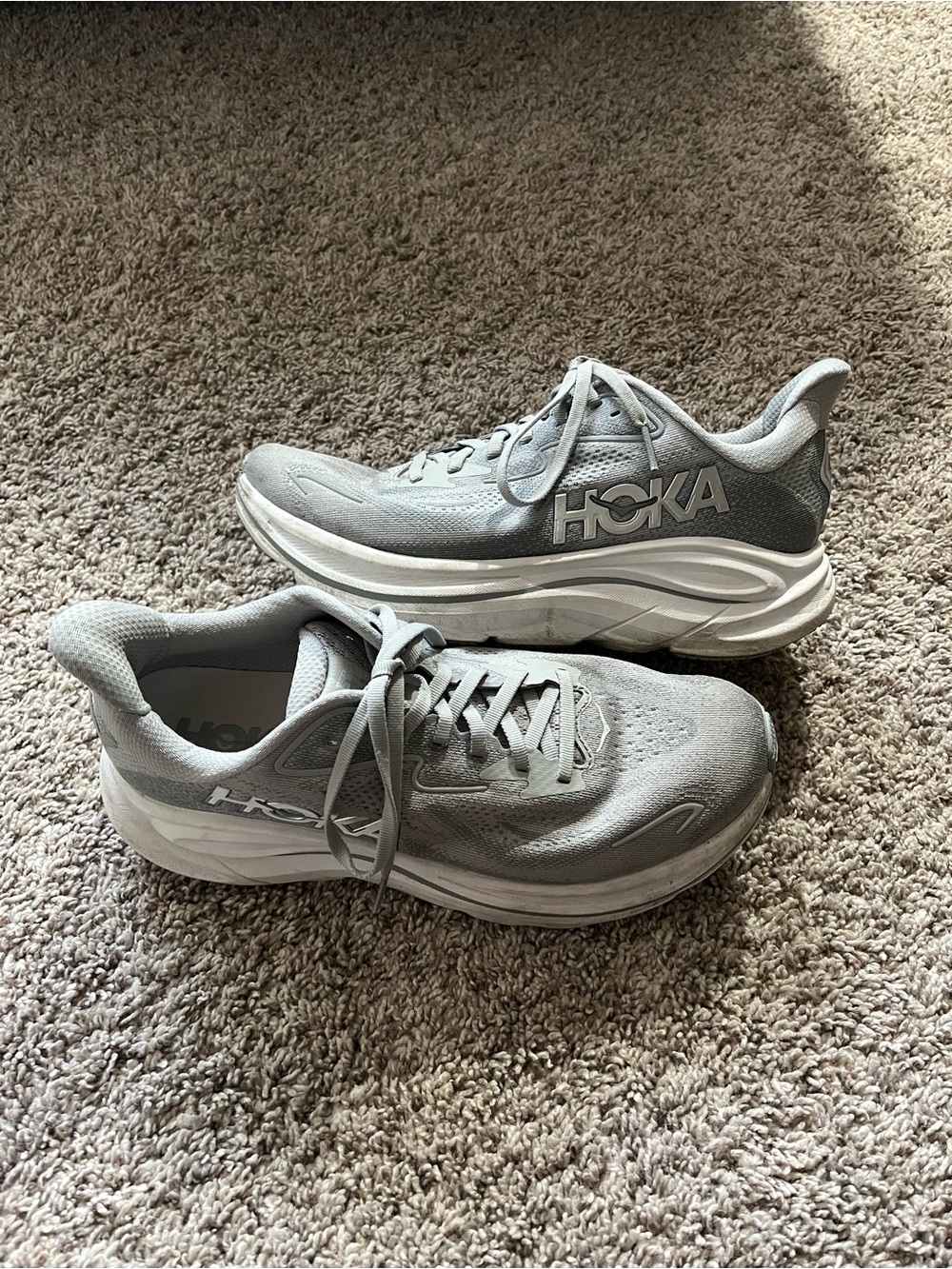 Women’s Hoka One One Clifton 10 Running Tennis Shoes Stellar Gray Stardust
